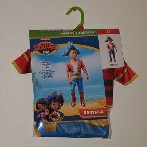 NEW Santiago of the Seas Halloween Costume Toddler 2T Rubie's Jumpsuit Belt Hat